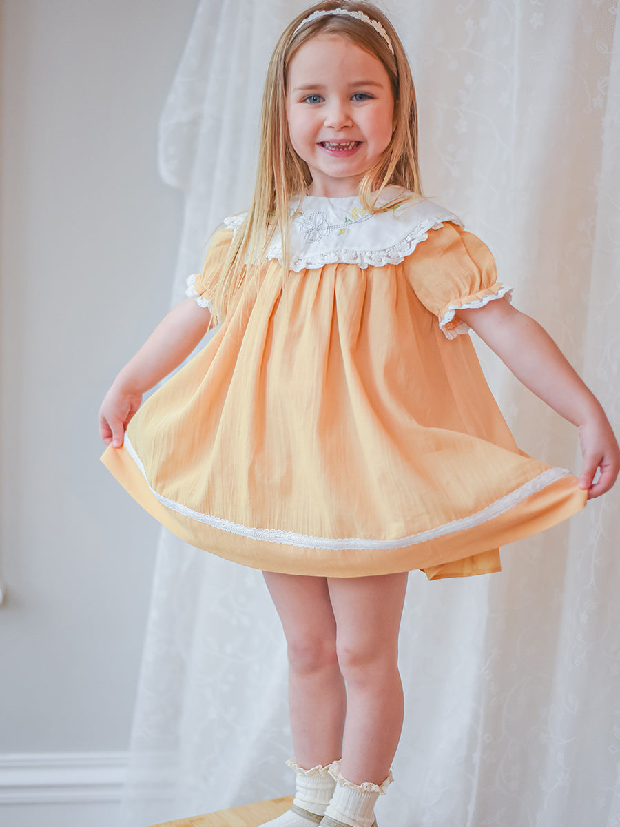Livana Embroidered Dress,Butter Yellow – view 4