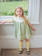 Livana Embroidered Dress,Baby Green – Happyology