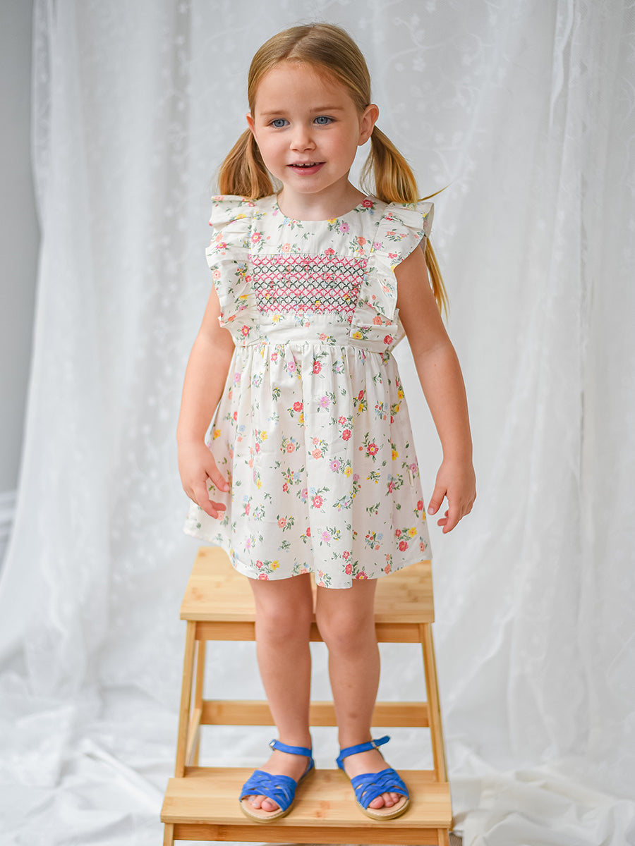 Laurel Smocked Dress， Kew Gardens – Happyology