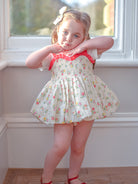 Jeanine 3-Piece Smocked Top T-Shirt Bloomers Set， Kew Gardens – Happyology