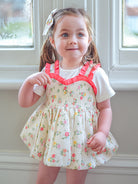 Jeanine 3-Piece Smocked Top T-Shirt Bloomers Set， Kew Gardens – view 3