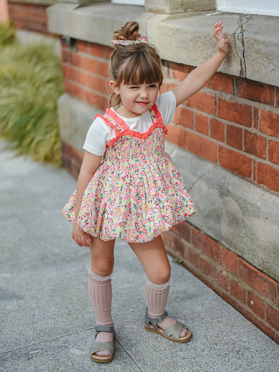 Jeanine 3-Piece Smocked Top T-Shirt Bloomers Set， Colourful Newnham – view 3
