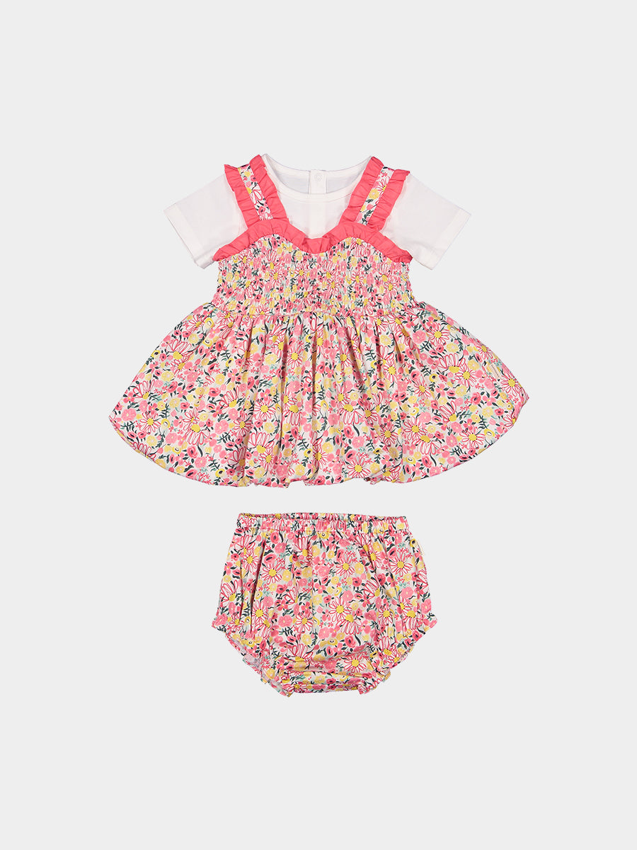 Jeanine 3-Piece Smocked Top T-Shirt Bloomers Set， Colourful Newnham – view 2
