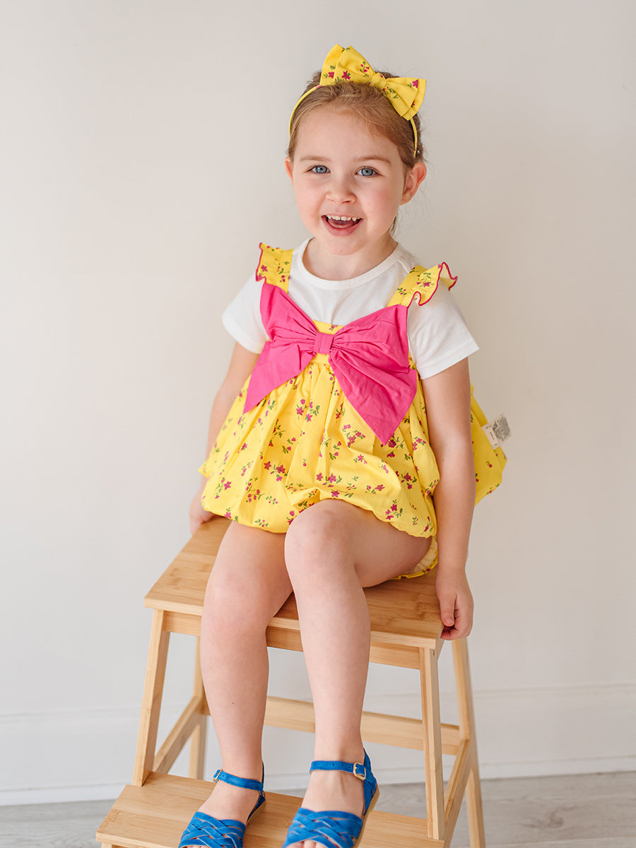 Theresa 3-Piece Floral Top T-Shirt and Bloomers Set， Mayfair Garden – view 3