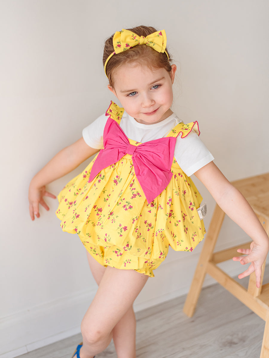 Theresa 3-Piece Floral Top T-Shirt and Bloomers Set， Mayfair Garden – view 5