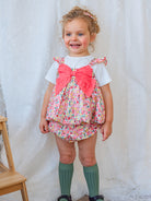 Theresa 3-Piece Floral Top T-Shirt and Bloomers Set， Colourful Newnham – Happyology