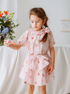 Yvonne 2-Piece Floral Blouse and Skirt Set， Embroidered Florets – Happyology