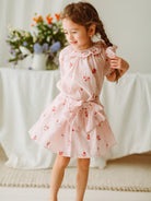 Yvonne 2-Piece Floral Blouse and Skirt Set， Embroidered Florets – view 5