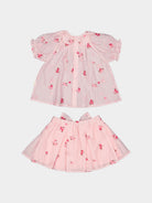 Yvonne 2-Piece Floral Blouse and Skirt Set， Embroidered Florets – view 7