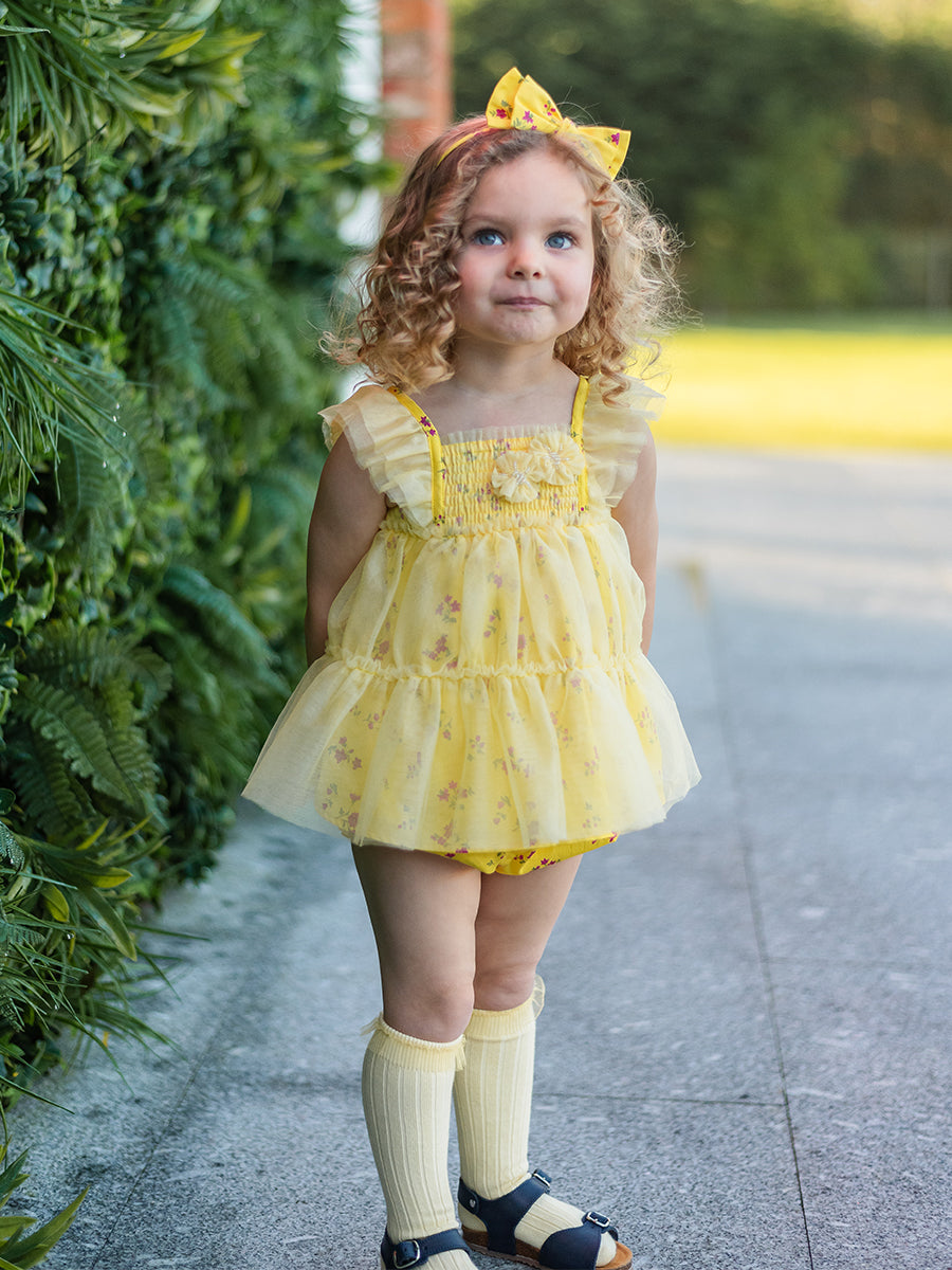 Ivette 2-Piece Tutu Top and Bloomers Set， Mayfair Garden – Happyology