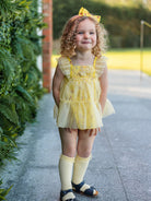 Ivette 2-Piece Tutu Top and Bloomers Set， Mayfair Garden – view 4