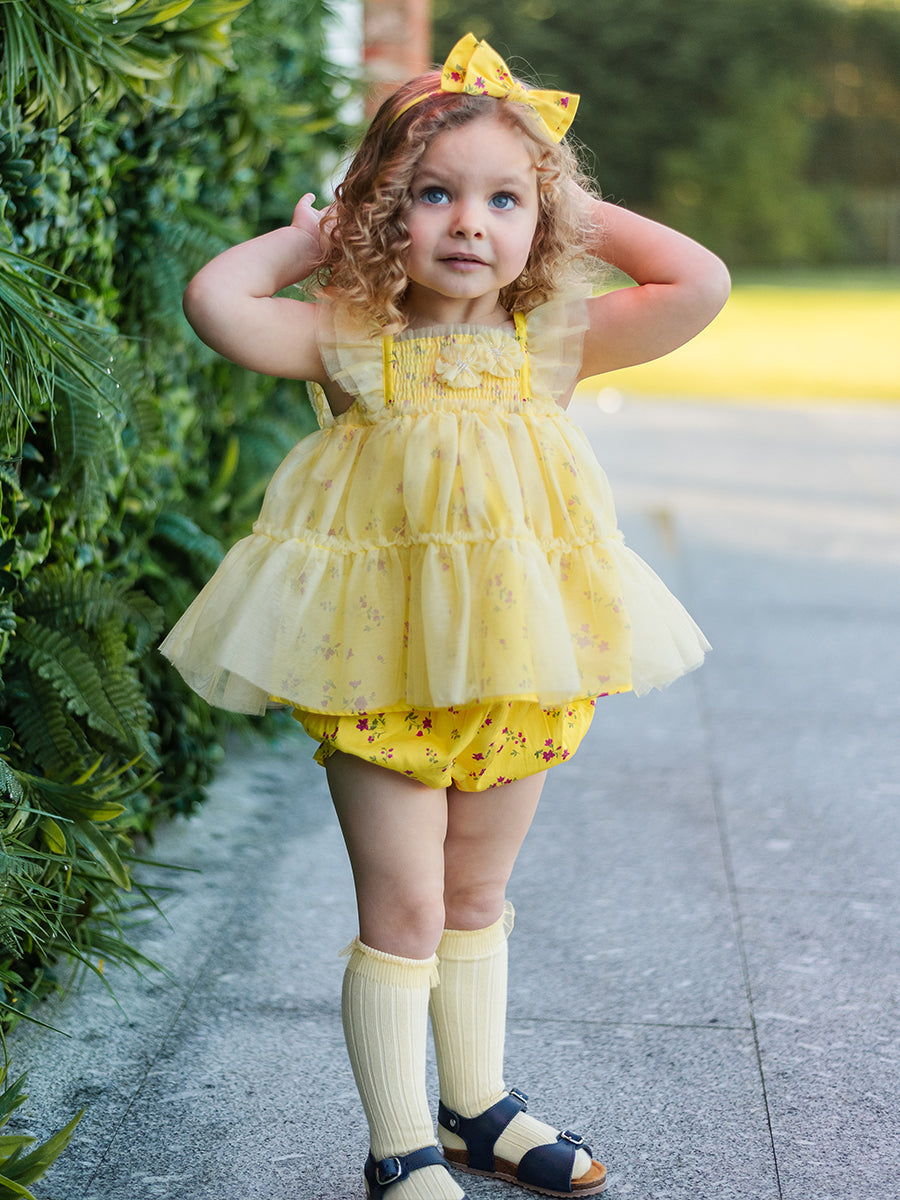 Ivette 2-Piece Tutu Top and Bloomers Set， Mayfair Garden – view 6