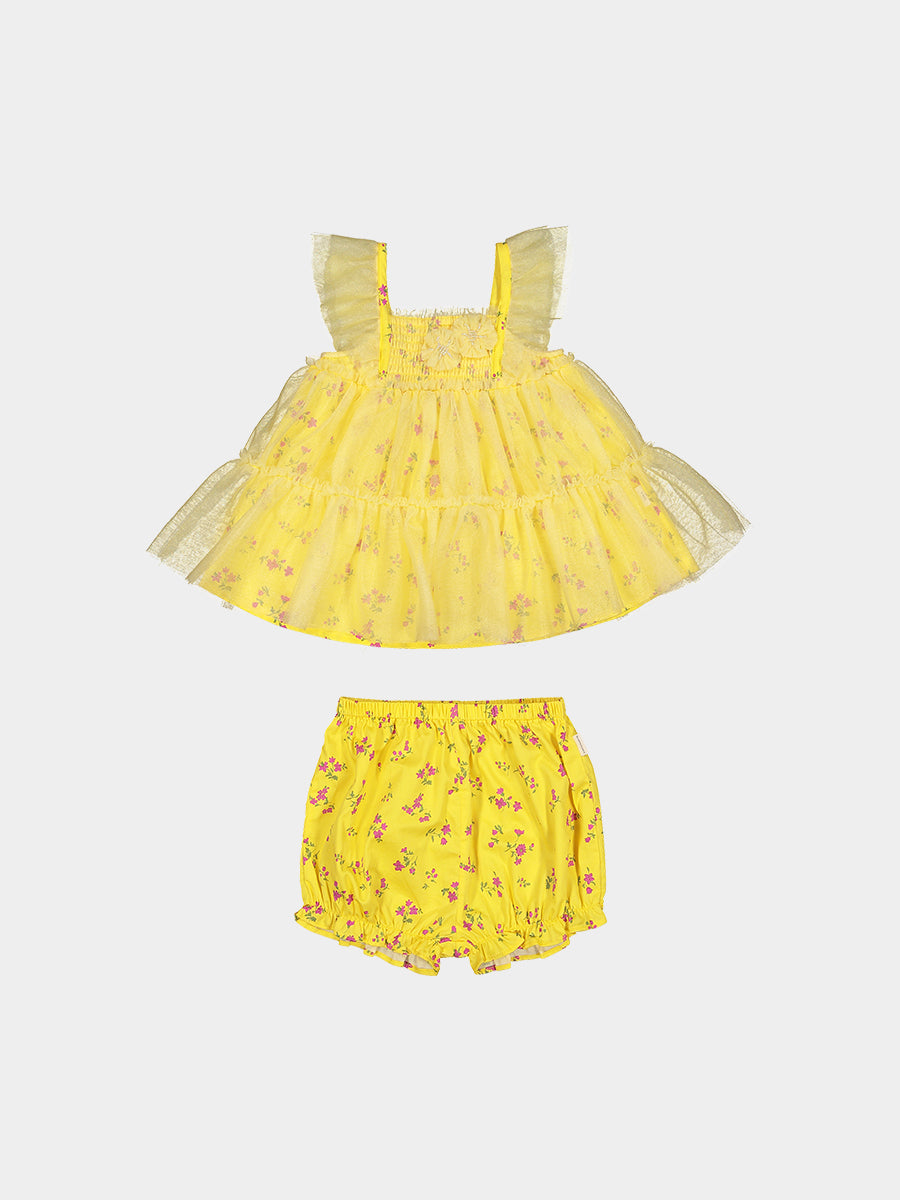Ivette 2-Piece Tutu Top and Bloomers Set， Mayfair Garden – view 2