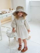 Myrtle Embroidery Dress, Almond – Happyology