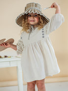 Myrtle Embroidery Dress, Almond – view 3