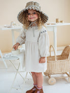 Myrtle Embroidery Dress, Almond – view 5