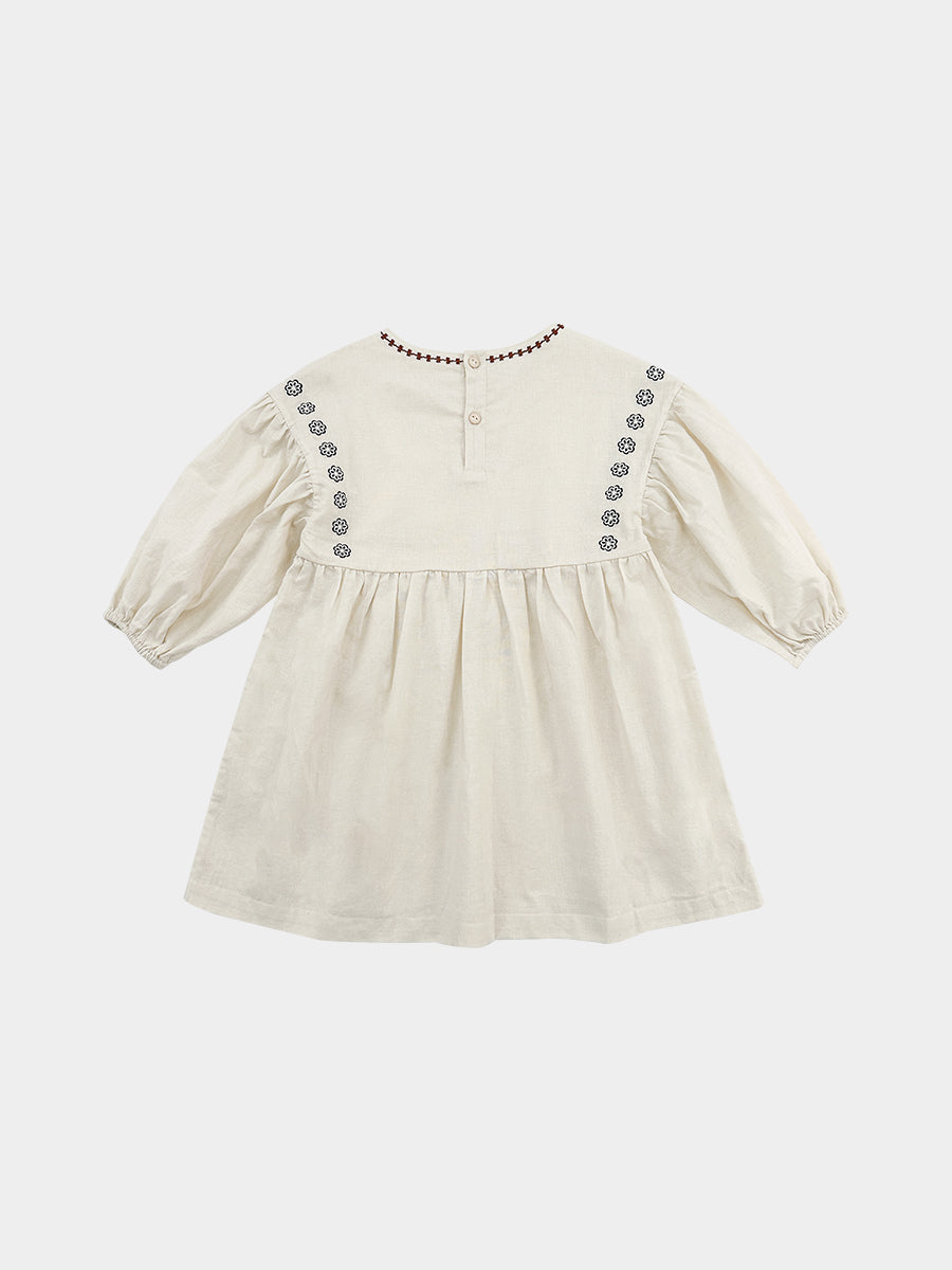 Myrtle Embroidery Dress, Almond – view 7