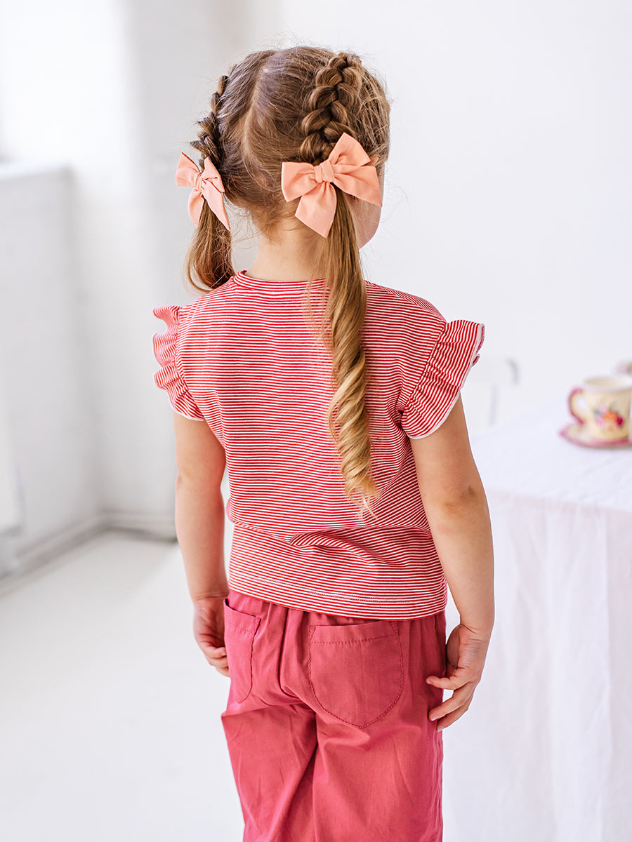 Aria Jersey Tee, Red Stripe – view 5