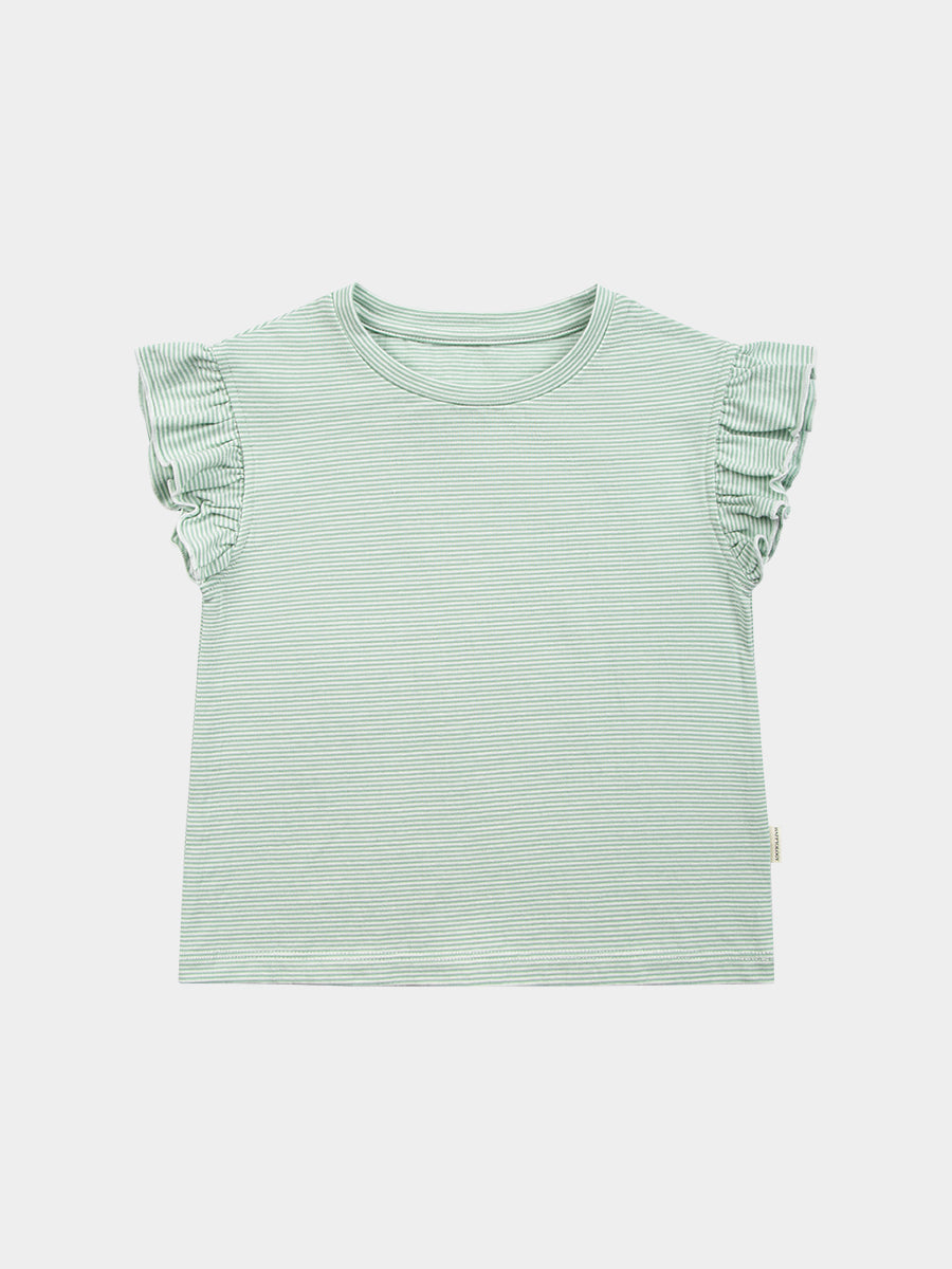 Aria Jersey Tee, Green Stripe – view 2