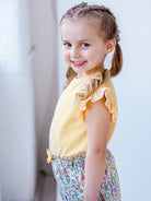 Aria Jersey Tee, Yellow Stripe – view 3