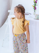 Aria Jersey Tee, Yellow Stripe – view 6