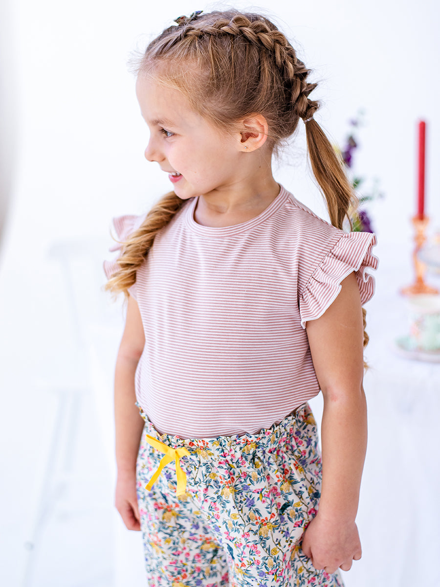 Aria Jersey Tee, Pink Stripe – view 3