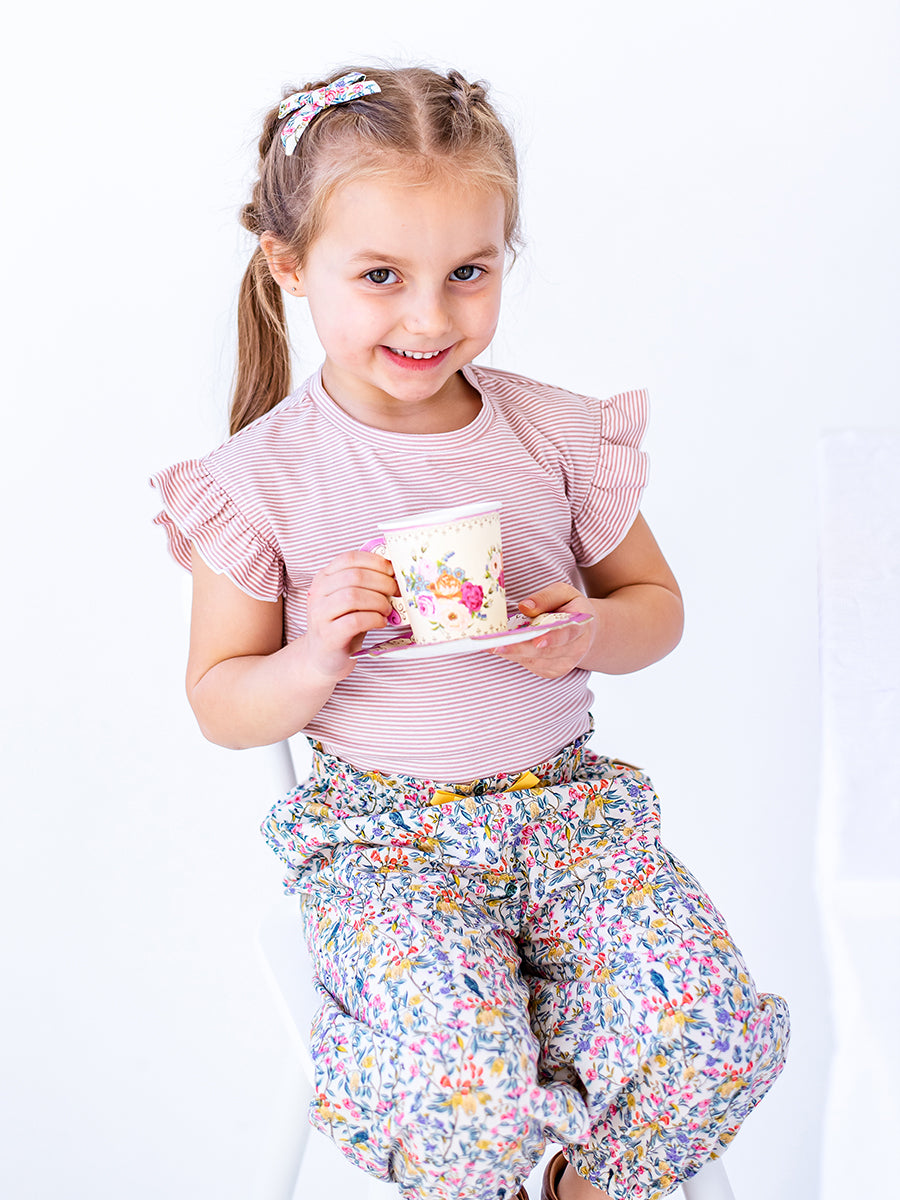 Aria Jersey Tee, Pink Stripe – view 4
