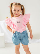 Camelia Frill T-Shirt. Sakura Pink – view 4