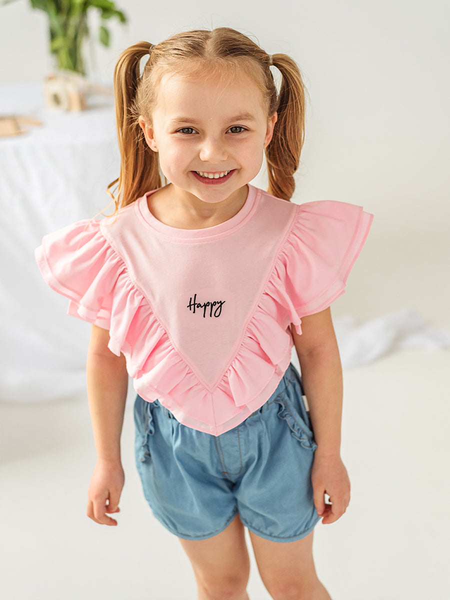 Camelia Frill T-Shirt. Sakura Pink – view 6