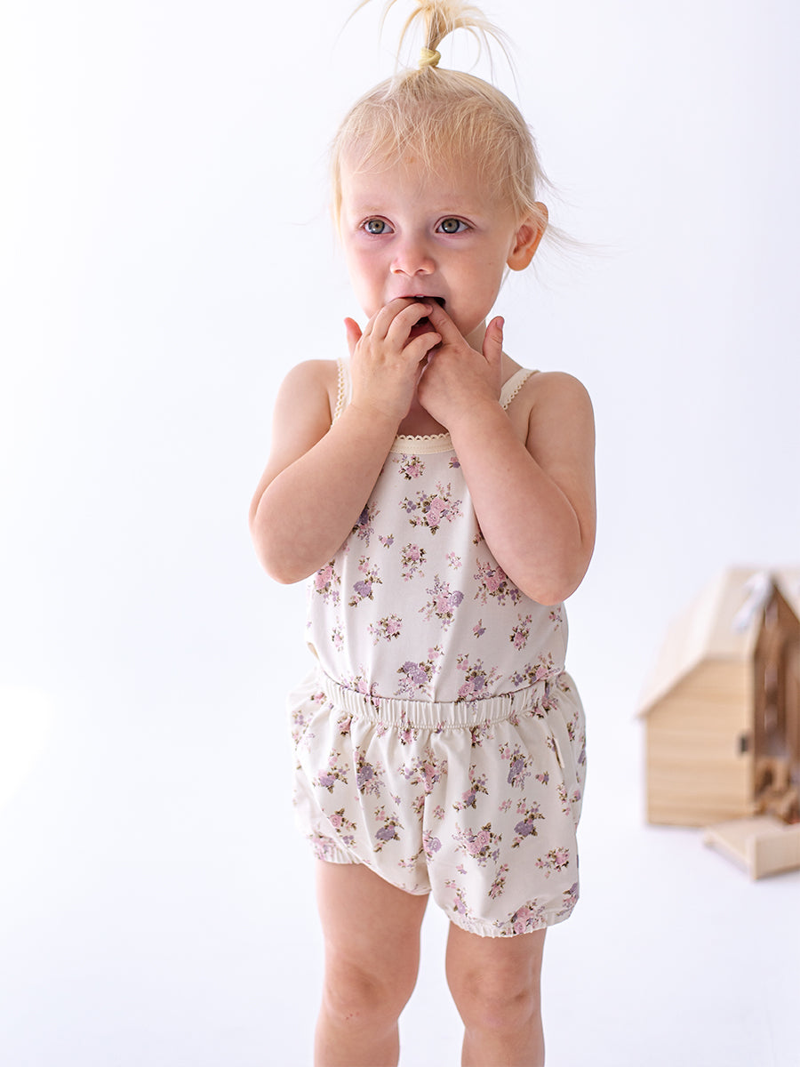 Organic Cotton Jersey Bloomers, Violet Floral – Happyology