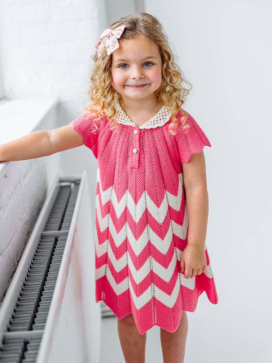Aspen Crochet Dress, Rosa – Happyology