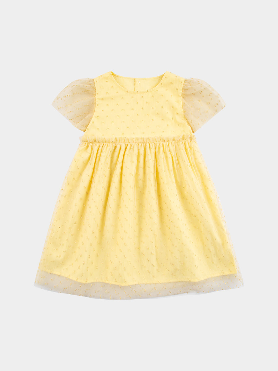 Iris Tulle Dress, Lemon Yellow – view 2