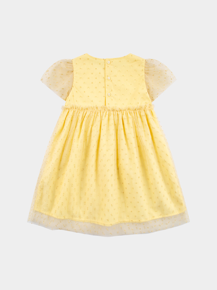 Iris Tulle Dress, Lemon Yellow – view 7