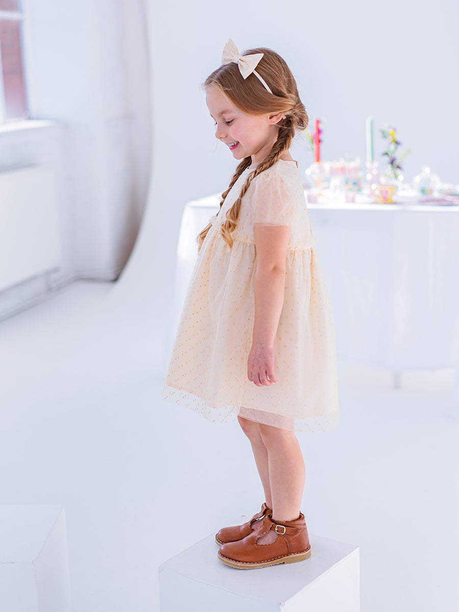 Iris Tulle Dress, Almond White – view 6