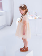 Iris Tulle Dress, Almond White – view 6