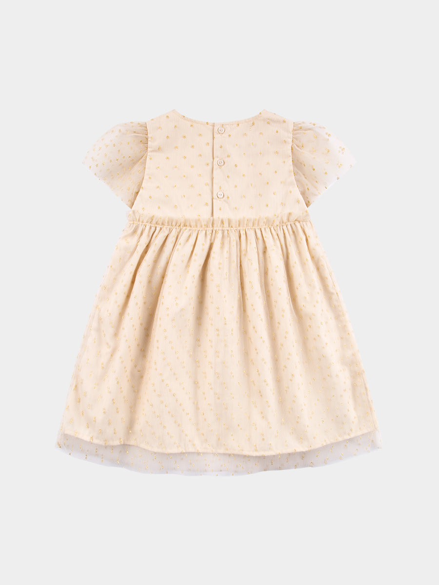 Iris Tulle Dress, Almond White – view 7