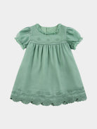 Cinderella Broiderie Anglaise Dress, Pine Green – view 2