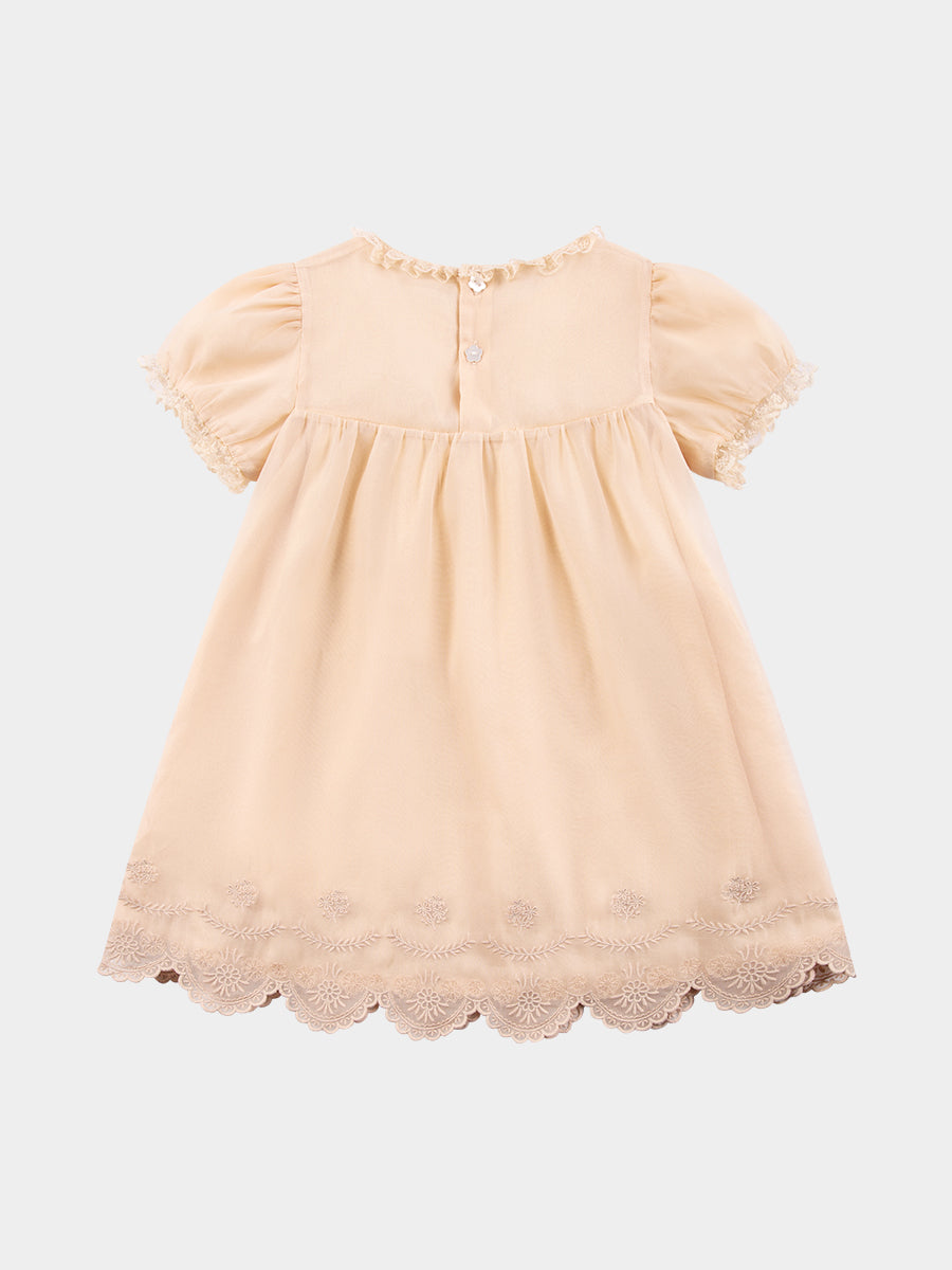 Cinderella Broiderie Anglaise Dress, Champagne – view 7