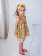 Cerris Smocking Top & Shorts Set, Blooming Cornwall – view 5