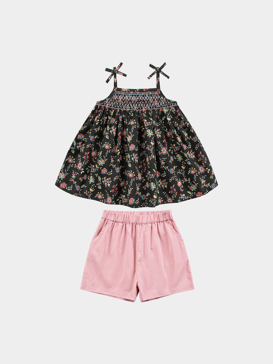 Cerris Smocking Top & Shorts Set, Secret Garden Night – view 2