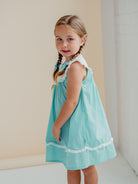 Betty Embroidery Collar Dress, Mint Green – view 4
