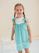 Betty Embroidery Collar Dress, Mint Green – view 5