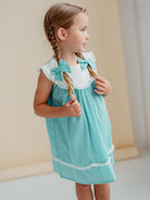 Betty Embroidery Collar Dress, Mint Green – view 6