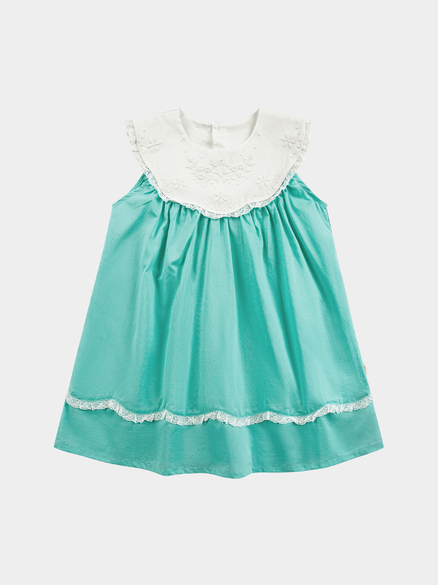 Betty Embroidery Collar Dress, Mint Green – view 2