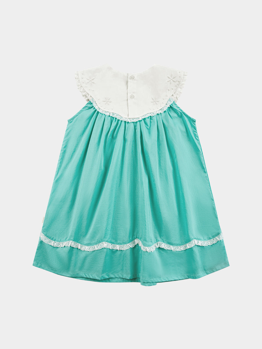 Betty Embroidery Collar Dress, Mint Green – view 8