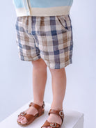 Oak Shorts, Blue Plaid – Happyology