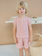 Miller Shirt & Shorts Set, Dusty Pink – view 3