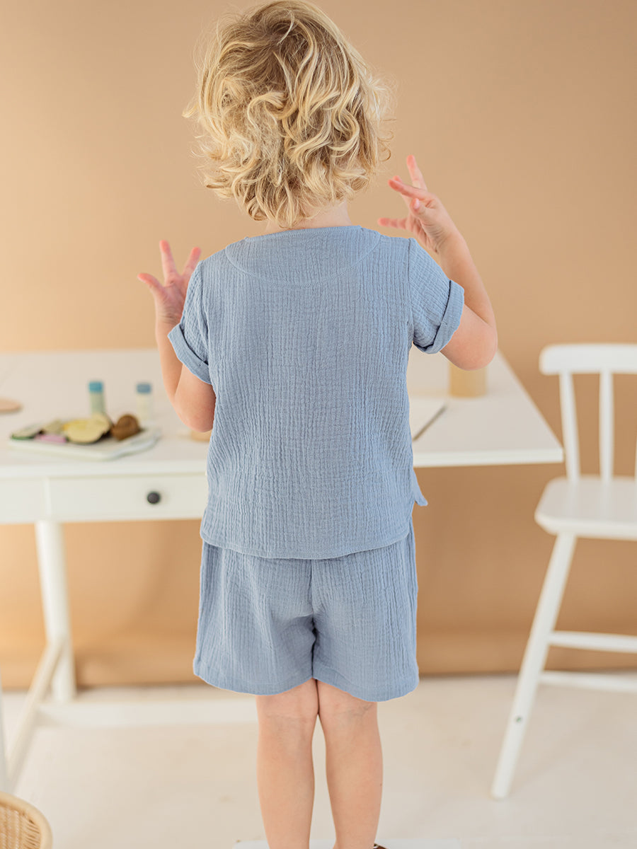 Miller Shirt & Shorts Set, Dusty Blue – view 6