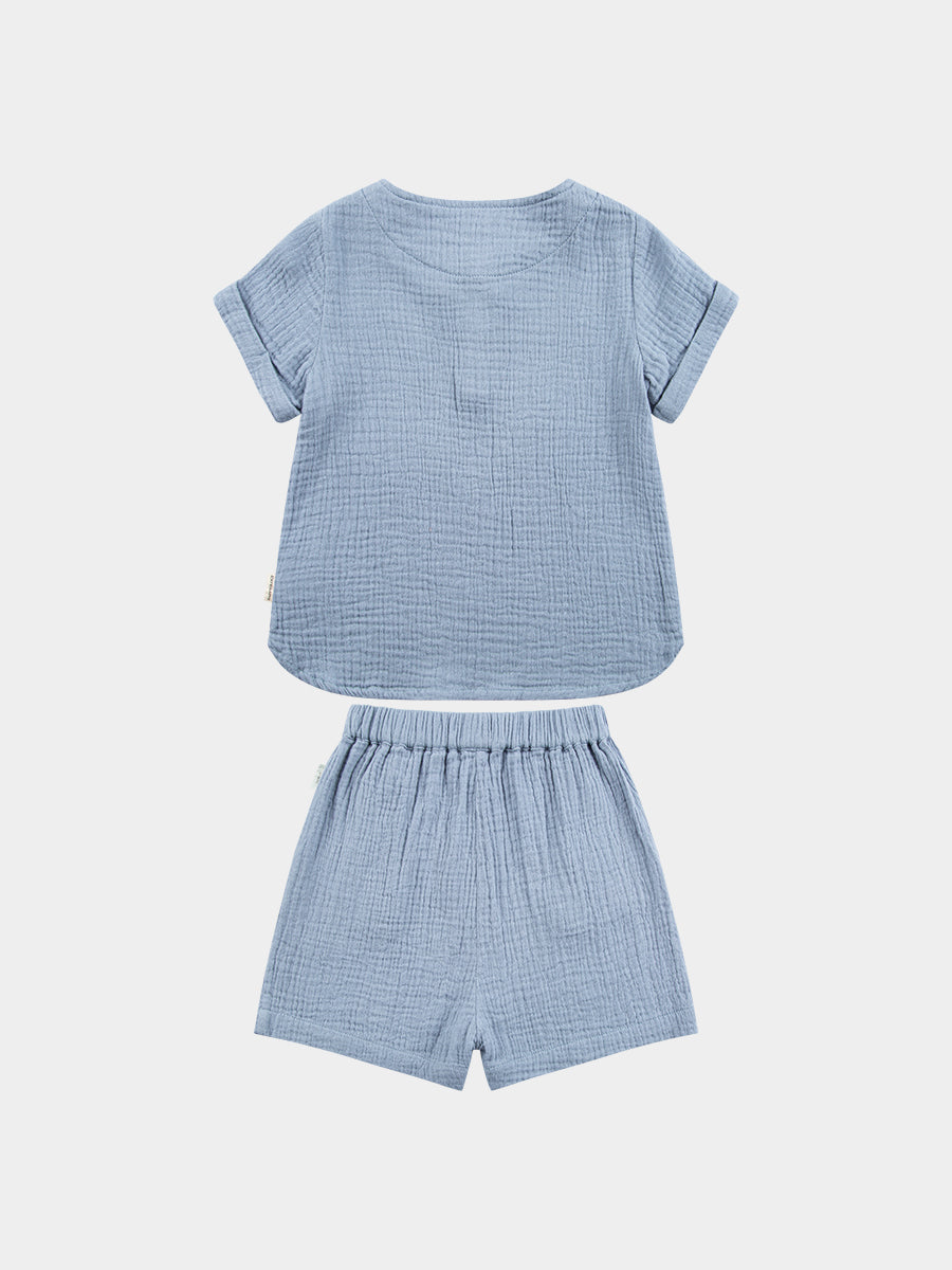 Miller Shirt & Shorts Set, Dusty Blue – view 7