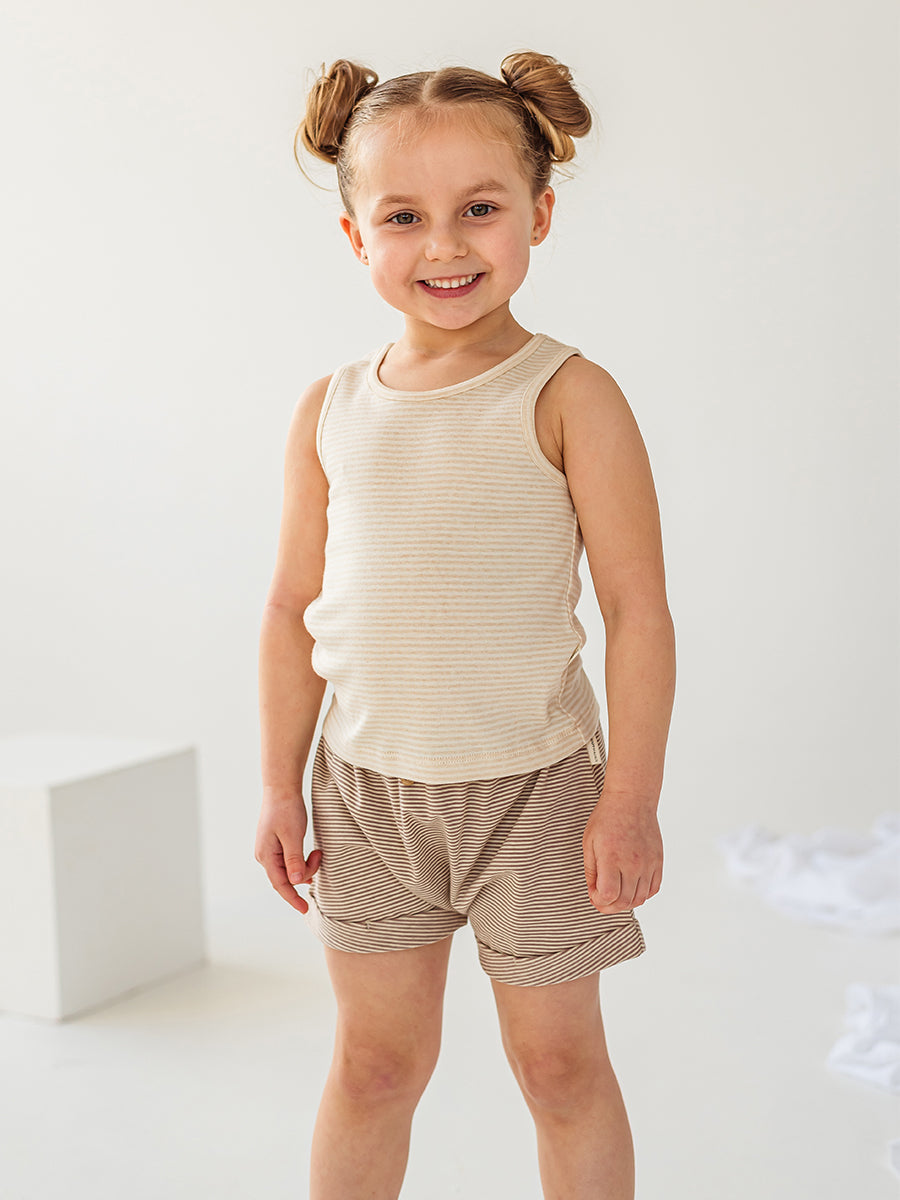Bluebell Vest Top, Brown Stripe – Happyology